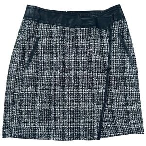 Outback Red Tweed Mini Skirt Women 4 Black White VTG 90s Preppy Academic‎ Chic